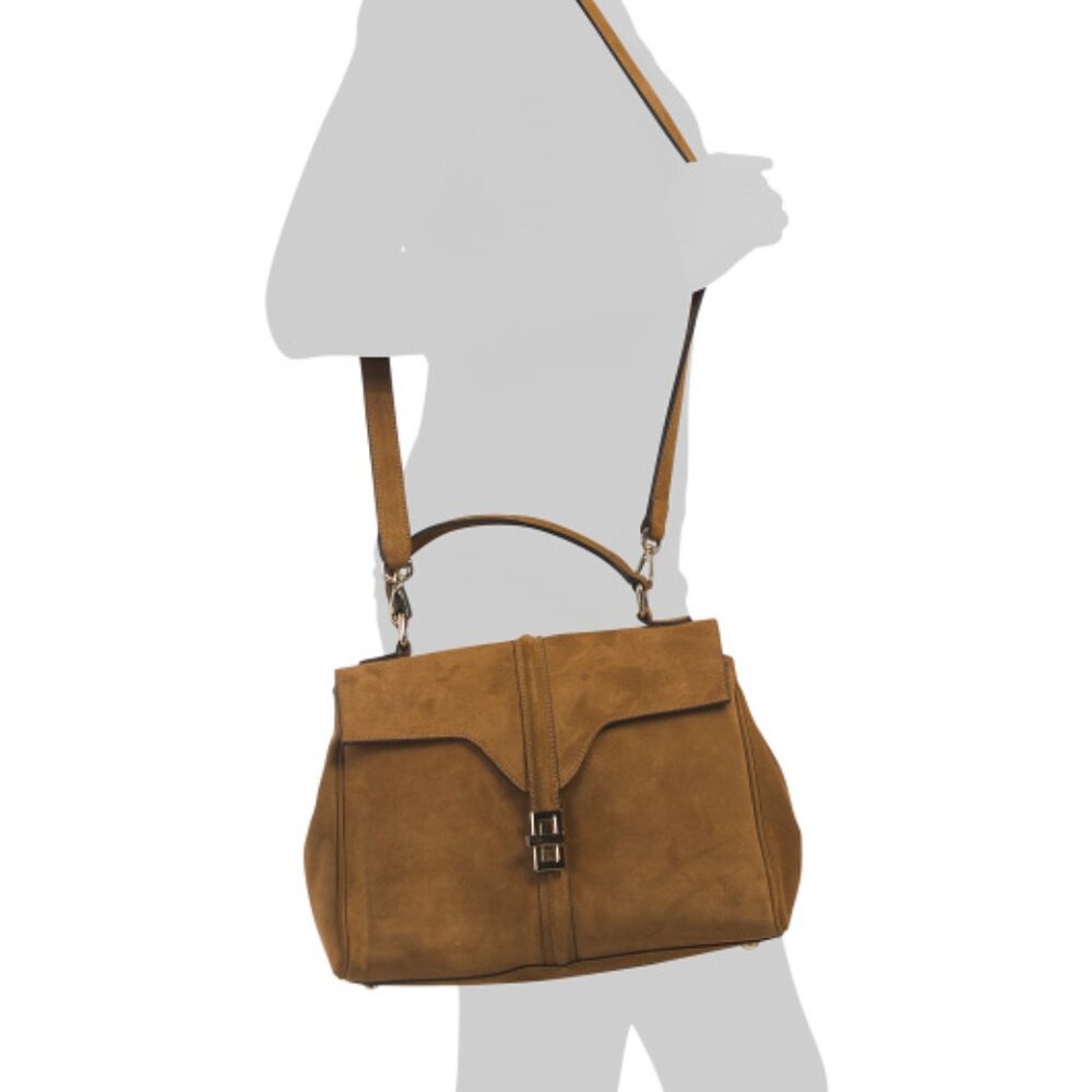 NWT Amerai Cuoio  Genuine Suede Top Handle Satchel - Picture 12 of 14